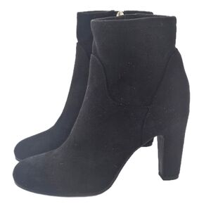 Sam Edelman Sia Faux Suede Heeled Ankle Boot Black Size 6